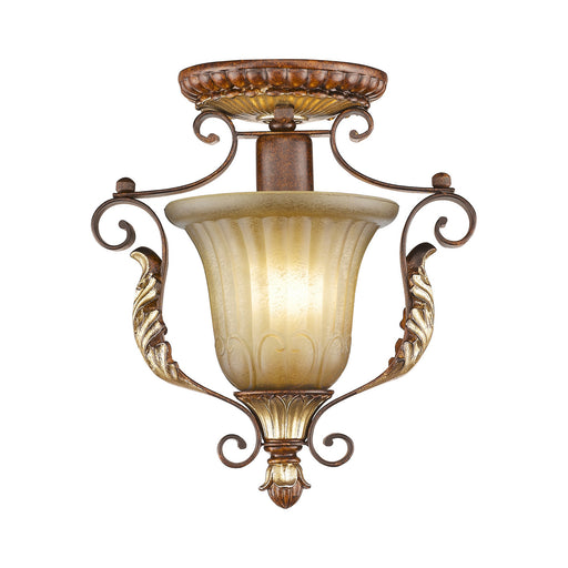 Livex Lighting - 8578-63 - One Light Ceiling Mount - Villa Verona - Verona Bronze with Aged Gold Leaf Accents
