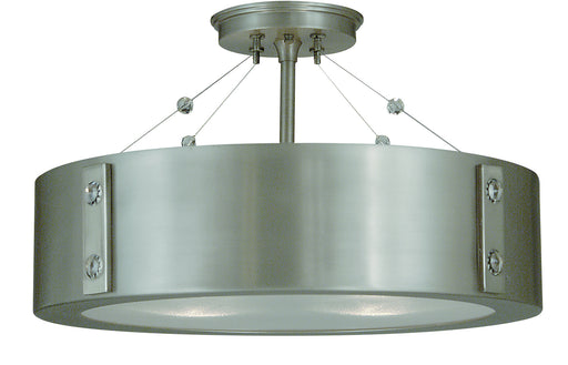 Framburg - 5390 SP/PN - Four Light Flush / Semi-Flush Mount - Oracle - Satin Pewter with Polished Nickel Accents