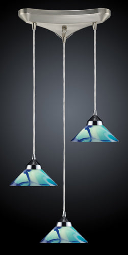 Three Light Pendant from the Refraction collection in Polished Chrome finish