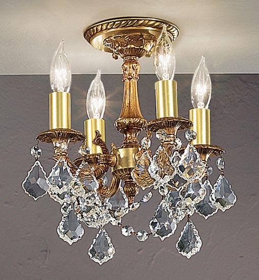 Classic Lighting - 57355 FG CP - Four Light Flush/Semi-Flush Mount - Majestic Imperial - French Gold