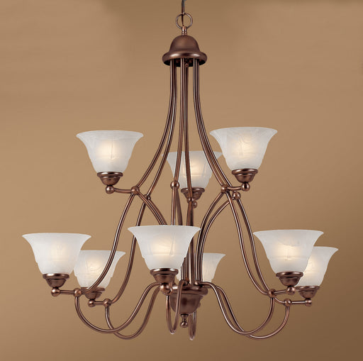 Classic Lighting - 69628 ACP WAG - Nine Light Chandelier - Providence - Antique Copper