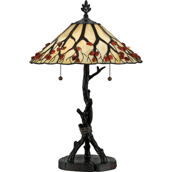 Two Light Table Lamp from the Whispering Wood collection in Valiant Bronze finish