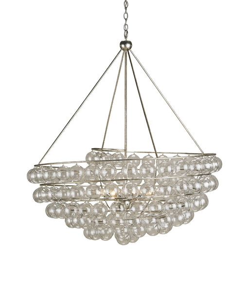 Currey and Company - 9002 - Four Light Chandelier - Stratosphere - Contemporary Silver Leaf