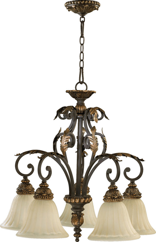 Quorum - 6457-5-44 - Five Light Chandelier - Rio Salado - Toasted Sienna With Mystic Silver