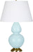 Robert Abbey - 1666X - One Light Table Lamp - Double Gourd - Baby Blue Glazed Ceramic w/ Antique Natural Brassed