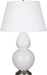 Robert Abbey - 1670X - One Light Table Lamp - Double Gourd - Lily Glazed Ceramic w/ Antique Silvered