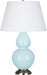 Robert Abbey - 1676X - One Light Table Lamp - Double Gourd - Baby Blue Glazed Ceramic w/ Antique Silvered