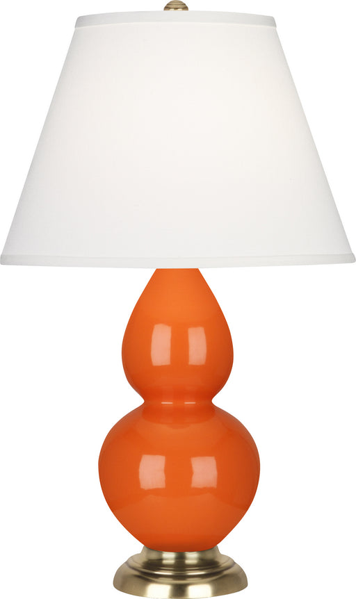 Robert Abbey - 1685X - One Light Accent Lamp - Small Double Gourd - Pumpkin Glazed Ceramic w/ Antique Natural Brassed