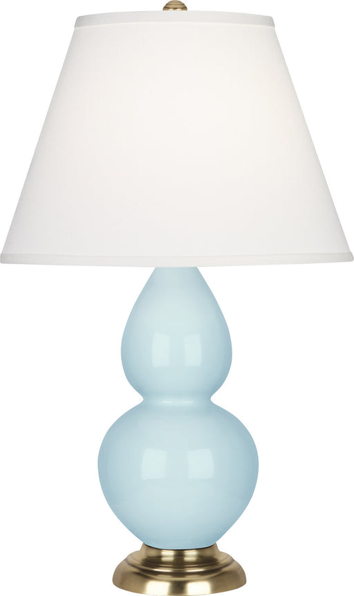 Robert Abbey - 1689X - One Light Accent Lamp - Small Double Gourd - Baby Blue Glazed Ceramic w/ Antique Natural Brassed