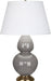 Robert Abbey - 1748X - One Light Table Lamp - Double Gourd - Smoky Taupe Glazed Ceramic w/ Antique Natural Brassed