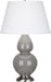 Robert Abbey - 1750X - One Light Table Lamp - Double Gourd - Smoky Taupe Glazed Ceramic w/ Antique Silvered