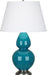 Robert Abbey - 1753X - One Light Table Lamp - Double Gourd - Peacock Glazed Ceramic w/ Antique Silvered