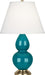 Robert Abbey - 1771X - One Light Accent Lamp - Small Double Gourd - Peacock Glazed Ceramic w/ Antique Natural Brassed