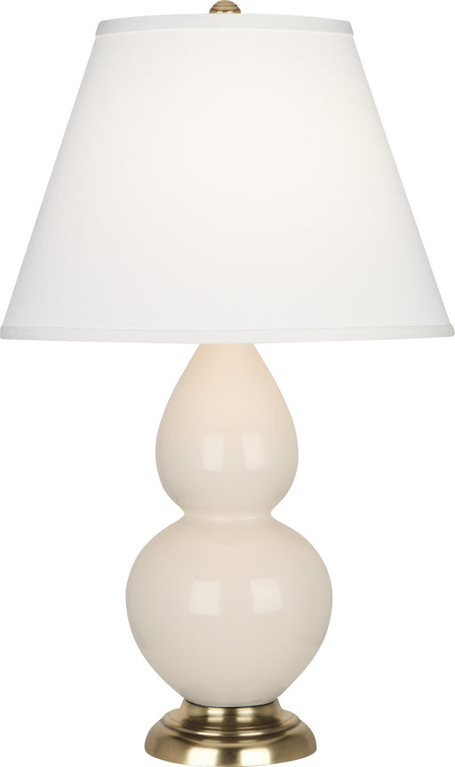 Robert Abbey - 1774X - One Light Accent Lamp - Small Double Gourd - Bone Glazed Ceramic w/ Antique Natural Brassed