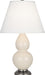 Robert Abbey - 1776X - One Light Accent Lamp - Small Double Gourd - Bone Glazed Ceramic w/ Antique Silvered