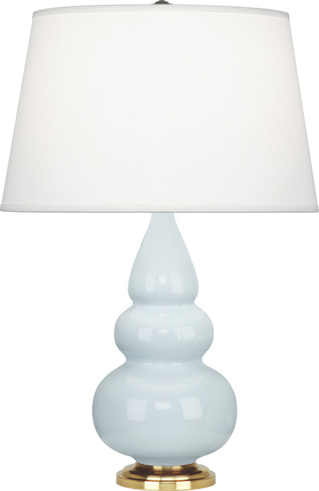 Robert Abbey - 251X - One Light Accent Lamp - Small Triple Gourd - Baby Blue Glazed Ceramic w/ Antique Natural Brassed