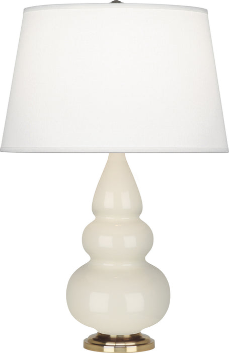 Robert Abbey - 254X - One Light Accent Lamp - Small Triple Gourd - Bone Glazed Ceramic w/ Antique Natural Brassed