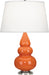 Robert Abbey - 282X - One Light Accent Lamp - Small Triple Gourd - Pumpkin Glazed Ceramic w/ Antique Silvered