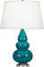 Robert Abbey - 293X - One Light Accent Lamp - Small Triple Gourd - Peacock Glazed Ceramic w/ Antique Silvered