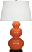 Robert Abbey - 332X - One Light Table Lamp - Triple Gourd - Pumpkin Glazed Ceramic w/ Deep Patina Bronzeed