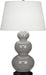 Robert Abbey - 339X - One Light Table Lamp - Triple Gourd - Smoky Taupe Glazed Ceramic w/ Deep Patina Bronzeed