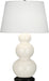 Robert Abbey - 344X - One Light Table Lamp - Triple Gourd - Bone Glazed Ceramic w/ Deep Patina Bronzeed