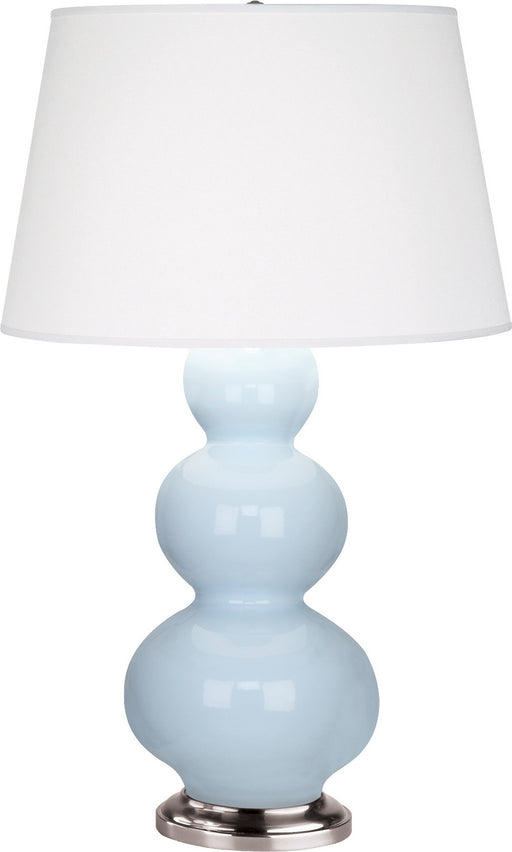 Robert Abbey - 361X - One Light Table Lamp - Triple Gourd - Baby Blue Glazed Ceramic w/ Antique Silvered