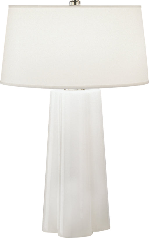 Robert Abbey - 434 - One Light Table Lamp - Wavy - White Cased Glass w/ Polished Nickel