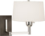 Robert Abbey - S4237 - One Light Wall Swinger - Wonton - Silver Plate w/ Weathered Ebonyed Wood
