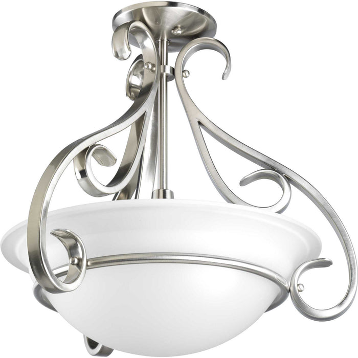 Three Light Foyer Pendant from the Torino collection in Brushed Nickel finish