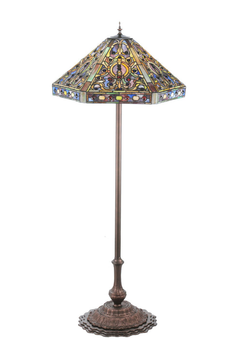 Meyda Tiffany - 107863 - Three Light Floor Lamp - Tiffany Elizabethan - Brass Tint