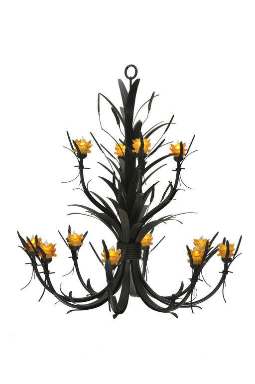 Meyda Tiffany - 110277 - 12 Light Chandelier - Flowering Wheat - Wrought Iron/T-Bronze
