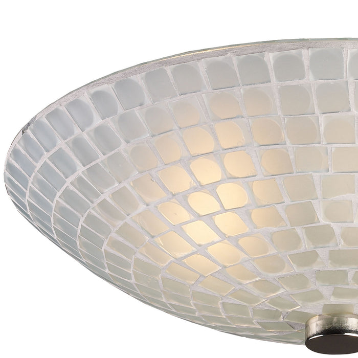 Two Light Semi Flush Mount from the Fusion collection in Satin Nickel finish