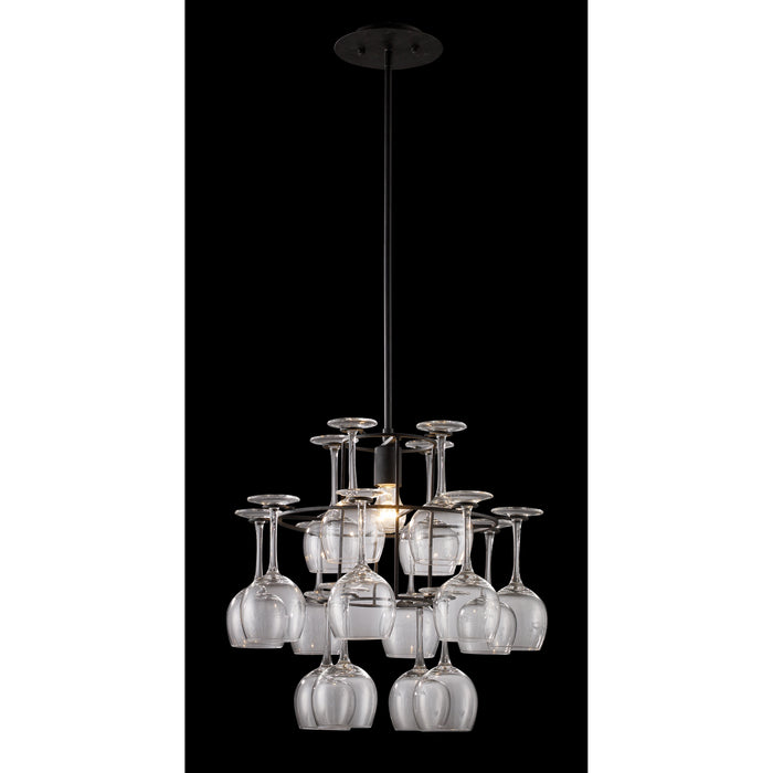 One Light Chandelier from the Vintage collection in Dark Rust finish