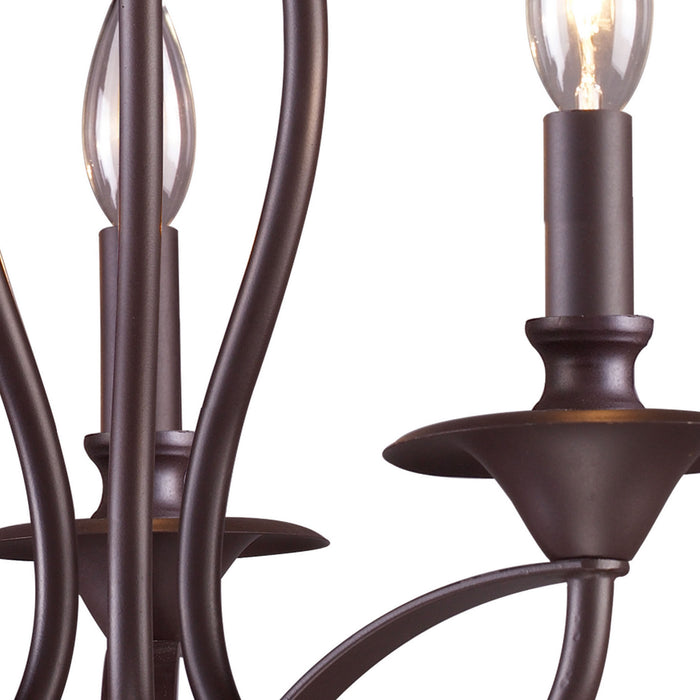 Three Light Chandelier from the Medford collection in Oiled Bronze finish