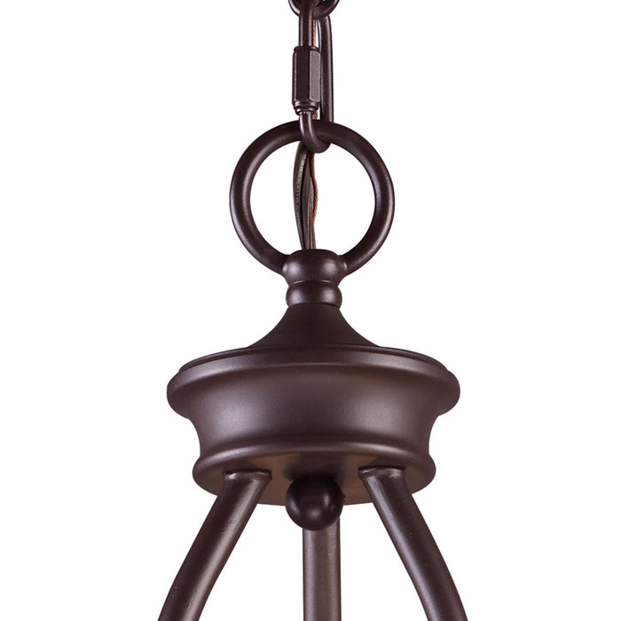 Three Light Chandelier from the Medford collection in Oiled Bronze finish