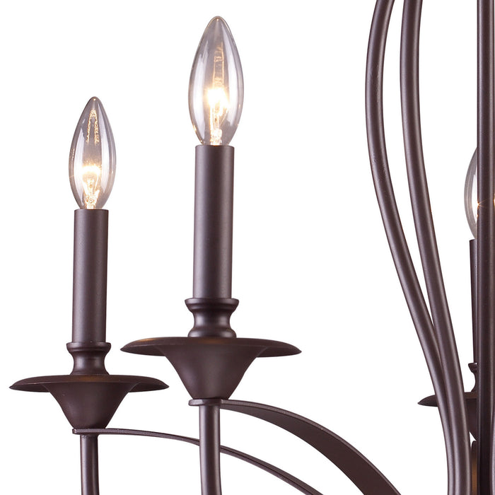 Five Light Chandelier from the Medford collection in Oiled Bronze finish