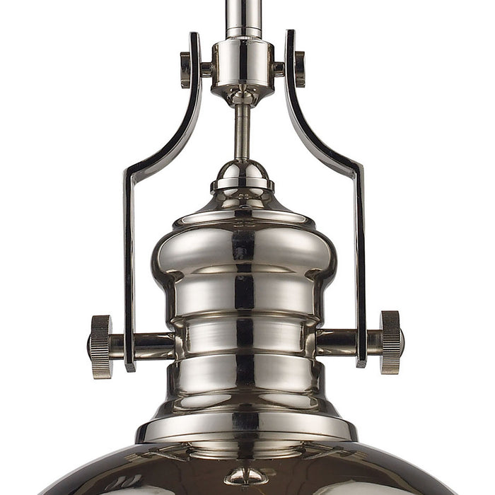 One Light Pendant from the Chadwick collection in Polished Nickel finish