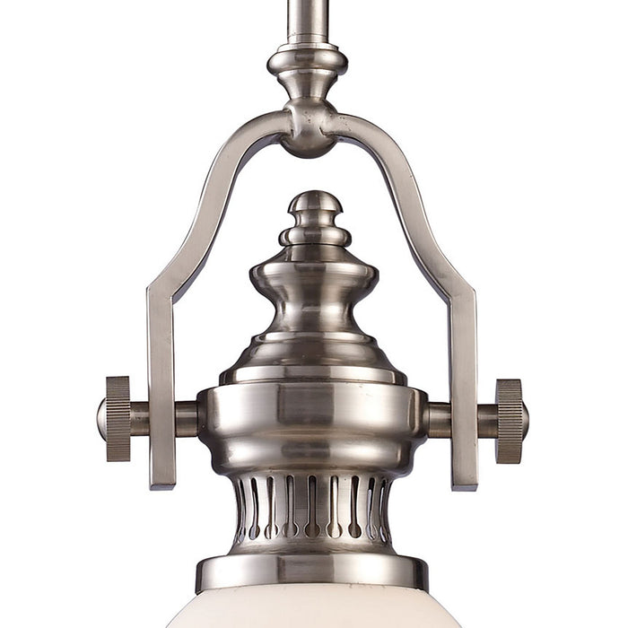 One Light Mini Pendant from the Chadwick collection in Satin Nickel finish