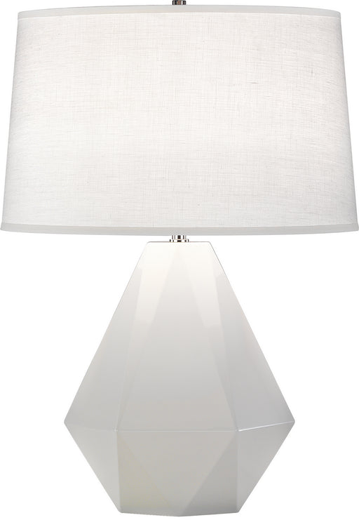 Robert Abbey - 932 - One Light Table Lamp - Delta - Lily Glazed Ceramic w/ Polished Nickel