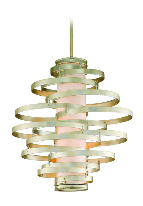 Corbett Lighting - 128-44 - Four Light Pendant - Vertigo - Modern Silver Leaf