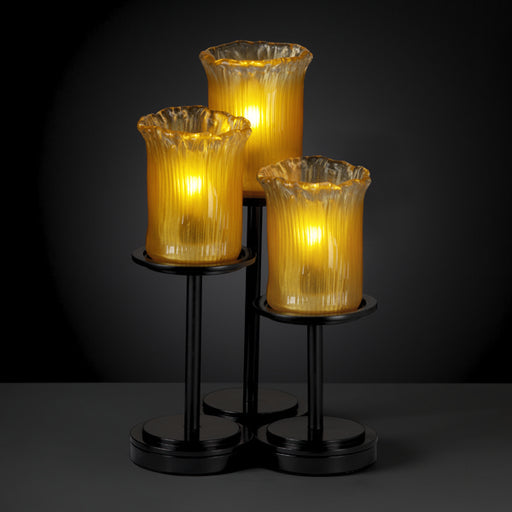 Justice Designs - GLA-8797-16-GLDC-MBLK - Three Light Table Lamp - Veneto Luce™ - Matte Black