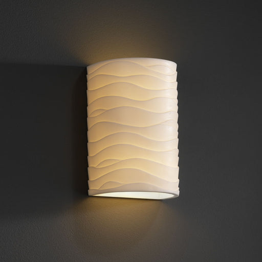Justice Designs - PNA-0945-WAVE - Lantern - Porcelina™ - Faux Porcelain Resin