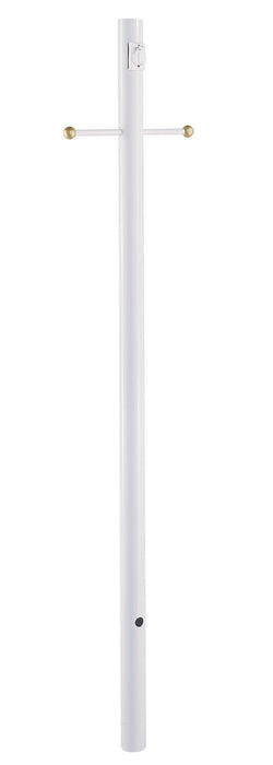 Acclaim Lighting - 98WH - 7 ft. Gloss Smooth with Crossarm and Convenience Outlet Lamp Post - Direct Burial Lamp Posts - Gloss White