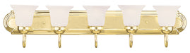Livex Lighting - 1075-02 - Five Light Bath Vanity - Riviera - Polished Brass