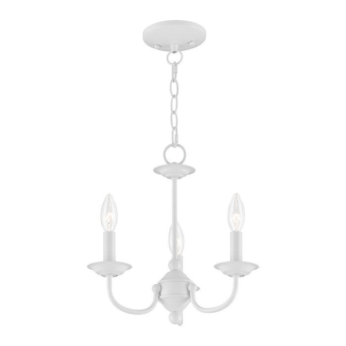Three Light Mini Chandelier from the Home Basics collection in White finish
