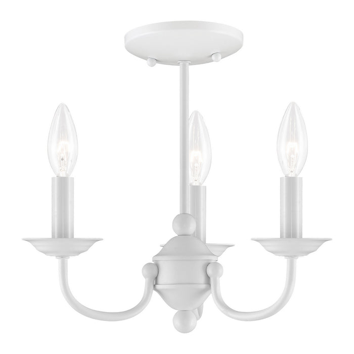 Three Light Mini Chandelier from the Home Basics collection in White finish