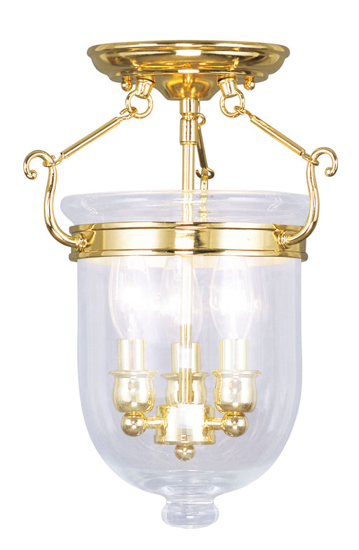 Livex Lighting - 5061-02 - Three Light Ceiling Mount - Jefferson - Polished Brass