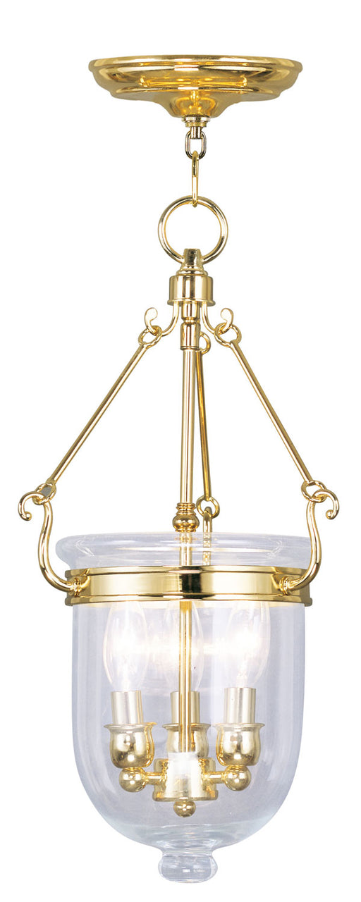 Livex Lighting - 5063-02 - Three Light Pendant - Jefferson - Polished Brass