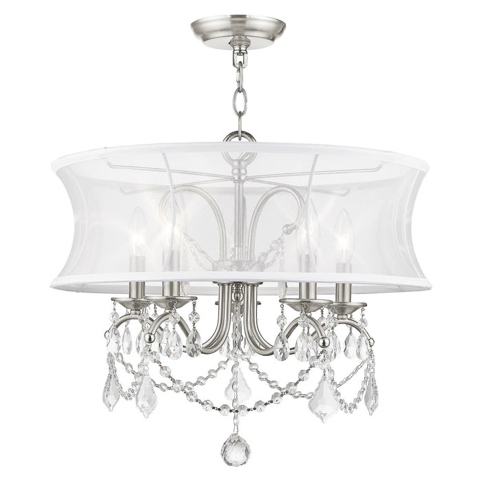 Five Light Chandelier from the Newcastle collection in Brushed Nickel finish